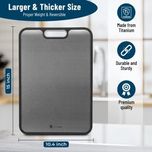 UstenSoft 3-in-1 Kitchen Set with Titanium Cutting Board Double Side/Wheat Straw, Onion Holder and Knife Sharpness